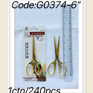 G0374-SCISSORS -GOLD-6”